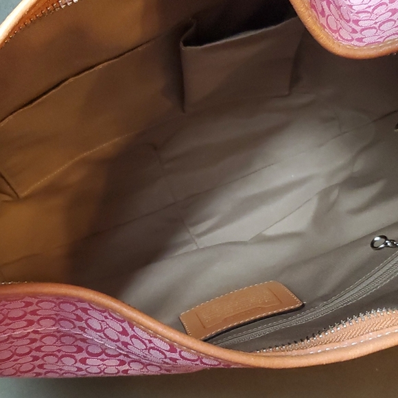 Authentic Coach Pink & Tan leather Hobo bag is NWOT. - Picture 8 of 9